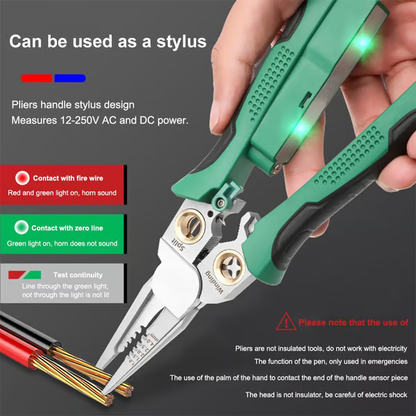 8 in 1 Wire Stripper Twister for Cutting and Pulling Wires Cable Scissors,Voltage Tester Pliers